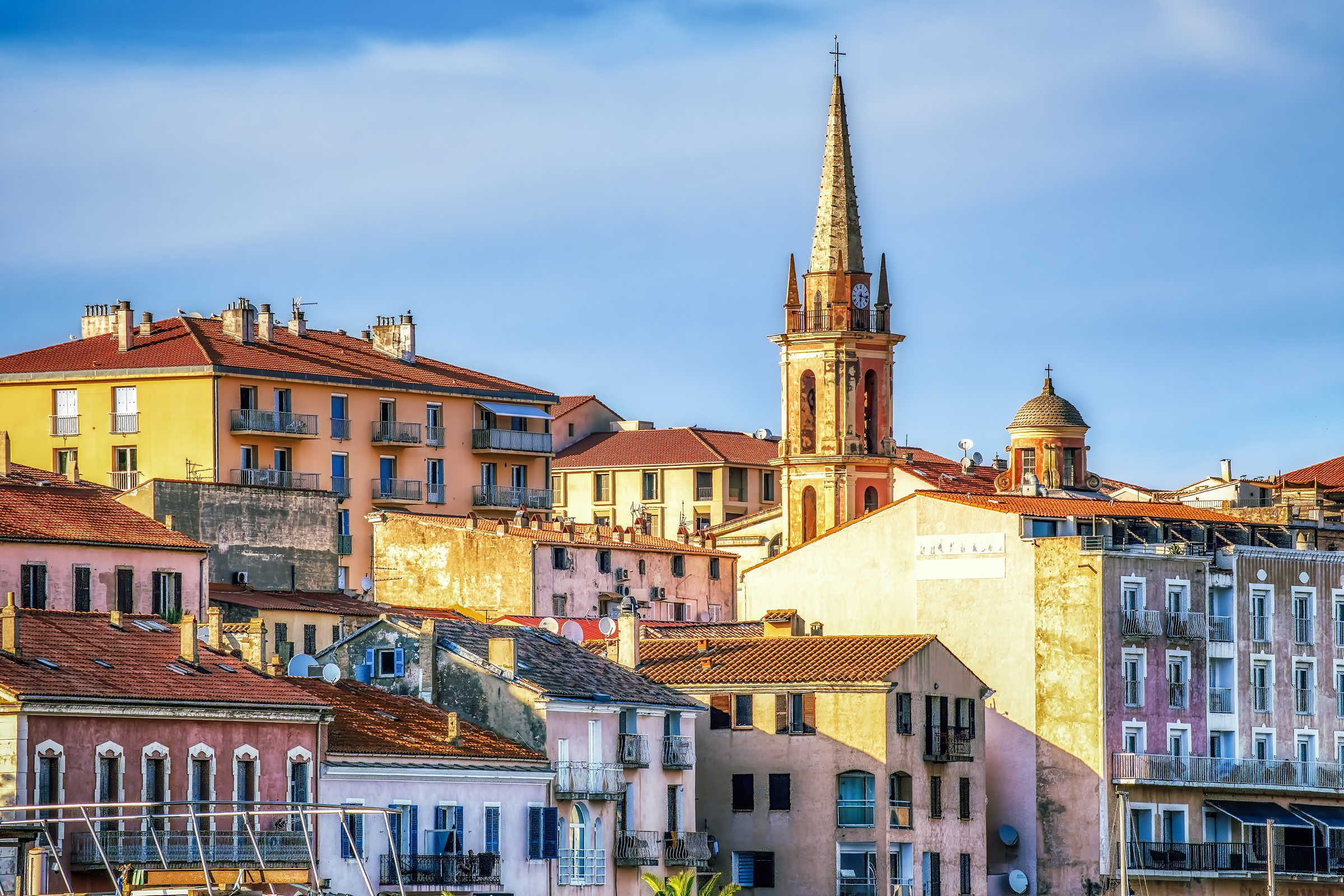Calvi Corsica - Mediterranean coastal town with pastel facades and historic architecture
