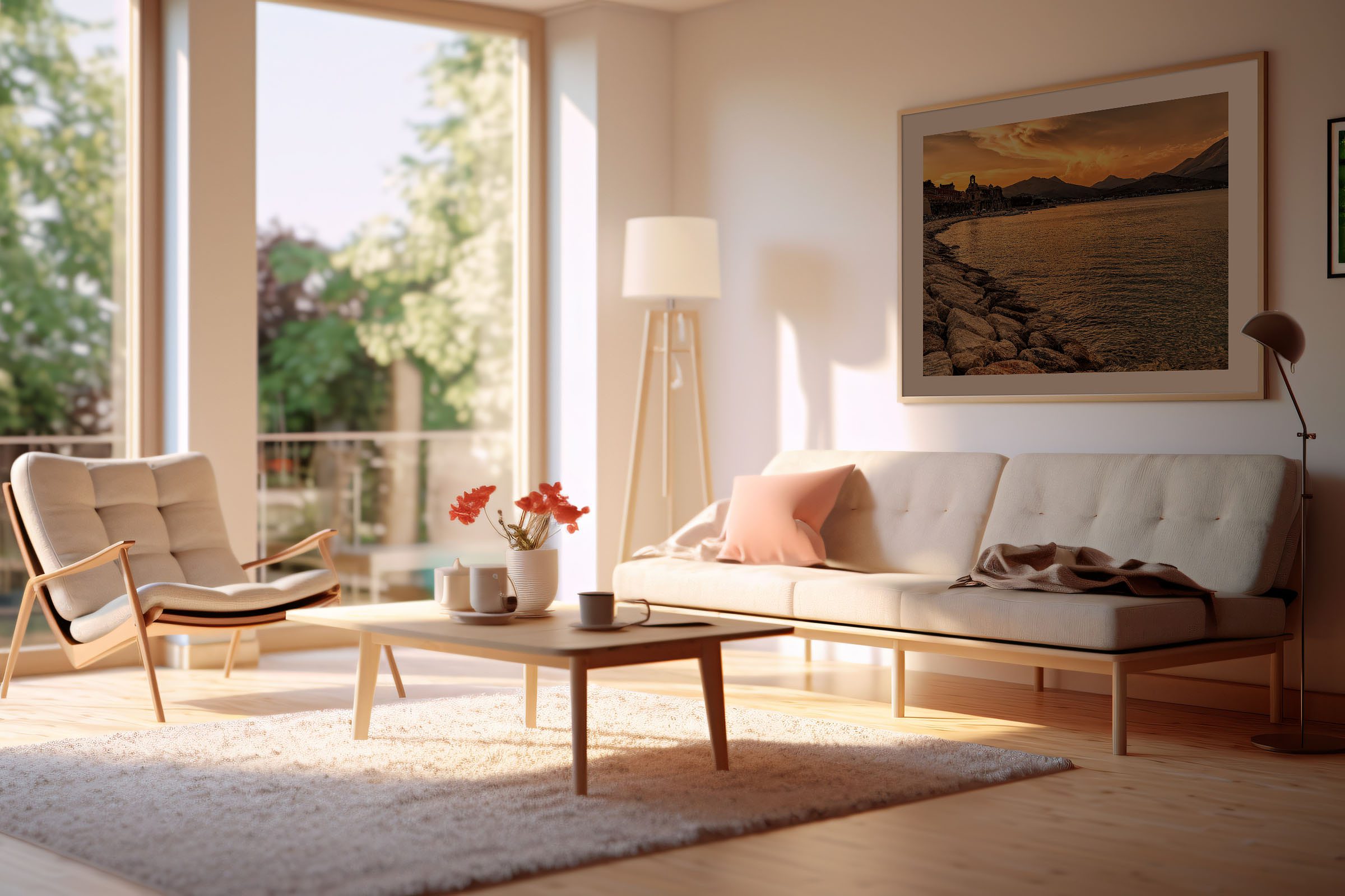 Golden Reflections on Gaeta's Shoreline